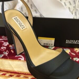 Badgley Mischka Caia Black Platform Heels